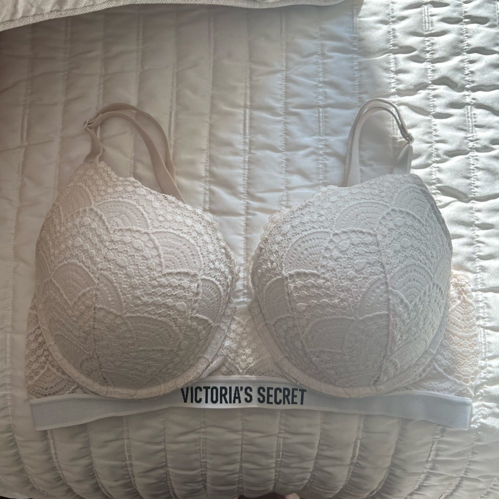 Logo lace light push up bra